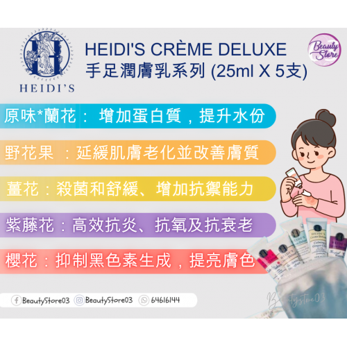 Heidi's CRÈME DELUXE 手足潤膚乳系列25ml / 60ml